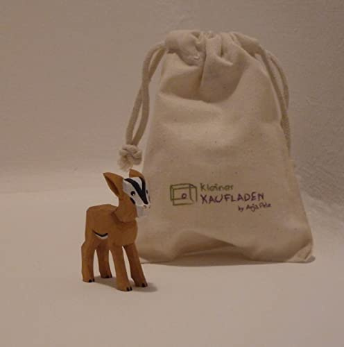 Lotte Sievers-Hahn Springbock klein Krippenfigur mit Baumwollbeutel