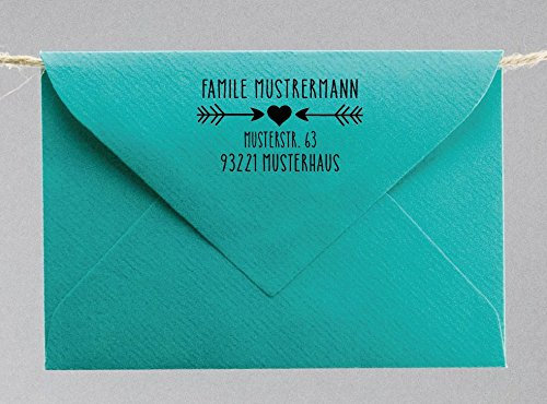 Webermann personalisierbarer Holz Stempel mit Namen & Adresse - 35 x 50 x 80 mm Adressstempel individualisierbar - Stempel für Grußkarten, Hochzeit, Firmung, Taufe