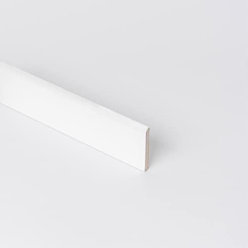 TWE Tucci Wood Essence Battiscopa Bianco Tinto Legno Tanganika Moderno per Interni Made in Italy Resistente a Lavaggi al 100% Confezione x1 (10x70x2400) mm