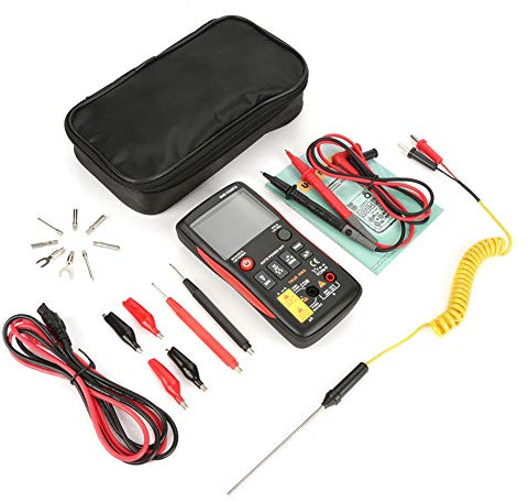 Q1 Bouton Multimètre Numérique True-RMS 9999 Compte avec Graphique à Barres Analogique Ampèremètre CA/CC Courant Ohm Auto/Manuel