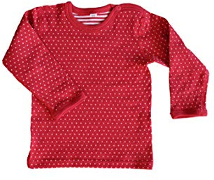 Leela Cotton Baby Kinder Langarmshirt Wendelangarmshirt Bio-Baumwolle Wendeshirt T-Shirt Jungen Mädchen Gr. 50/56 bis 140 (98/104, rot)