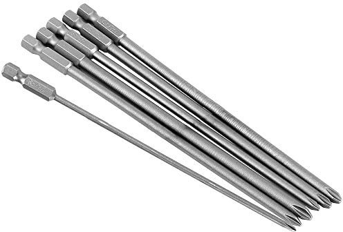 Bestgle 6Pcs 6.35mm Hex Tige Tournevis Croix Magnétique Phillips Cruciformes Tournevis Magnétique Bits Set Outils Électriques | Longueur 150mm