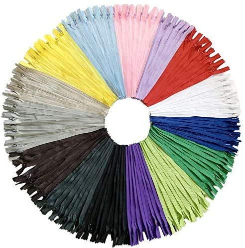 DOITEM 15 Farben Nylon Unsichtbar Reißverschlüsse, 30cm lang, 2.3cm breit für Kleidung Tasche Mäppchen Kissenbezug, 75 Stück
