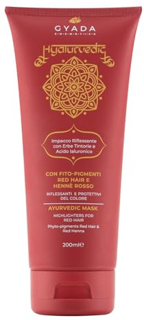 GYADA COSMETICS, Hyalurvedic Impacco Ayurvedico Riflessante Red Hair, Trattamento Protettivo e Illuminante su Nuances Calde e Rosse, a Base di Acido Ialuronico e Erbe Ayurvediche, 200 ml