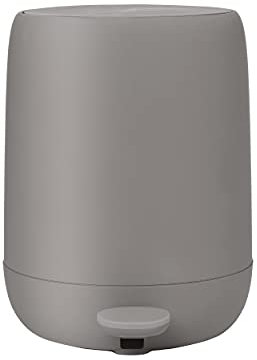 Blomus Kosmetikeimer -SONO- mit Soft-Close 3L | Treteimer in Grau mit Pedal | Farbe Satellite | Mülleimer Bad aus Kunststoff & Silikon | Herausnehmbarer Inneneimer | Ø20x25H cm