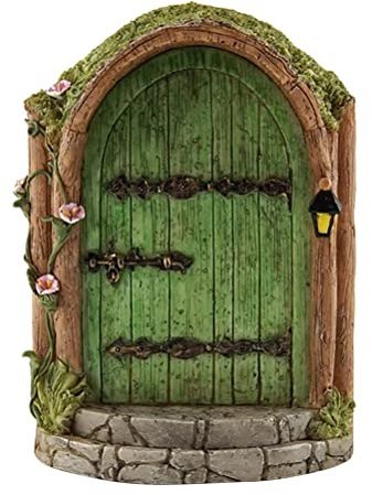 Yiwaso Puerta de Hadas en Miniatura para Jardín y Árboles - Decoración de Madera para Casa de Duendes