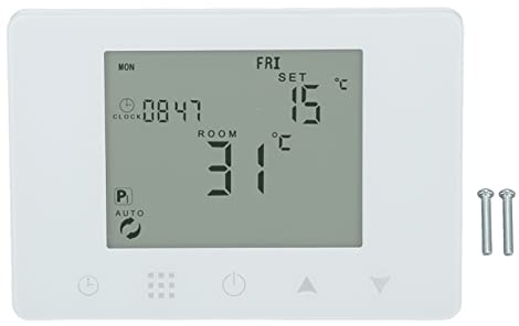 Termostato RF Inalámbrico, Controlador de Temperatura, Monitor, Pantalla LCD Retroiluminada Programable, Termostato de Calefacción Eléctrica Inteligente