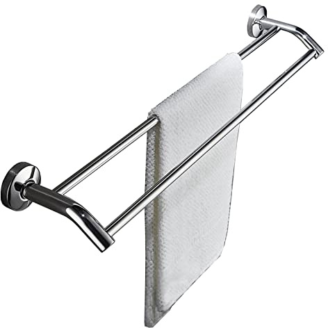Luyckfrazy Doppelte Handtuchstange aus Edelstahl, runde Handtuchstange, wandmontierter Handtuchhalter für Badezimmer-Hardware und Küche, 30 cm-120 cm optional, polierte Oberfläche (Size : 120cm)