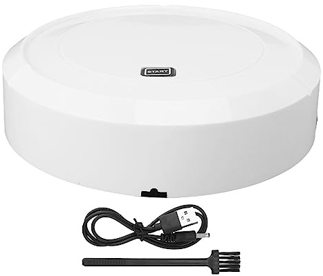 TOPINCN Robot Vacuum Cleaner, Smart Robotic Vacuum Cleaner with Strong Suction, Automatic Self Charging Intelligent Sweeping Robot for Pet Hair Hard Floor and Carpet (White)