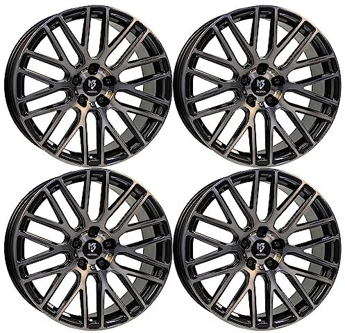 4x MB Design Felgen KV4 9.0Jx20 ET35 5x112 Rauchschwarz glänzend poliert kompatibel mit VW Arteon EOS ID.4 ID.5 Passat Phaeton Scirocco R Scirocco Tiguan