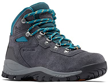 Columbia Womens Newton Ridge Plus Waterproof Amped, Shark/River Blue, 7