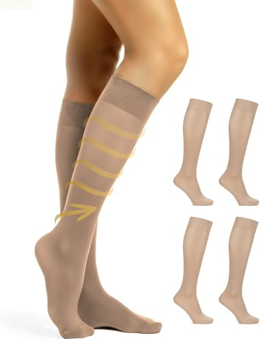 BEONTOP by Gambetti Kompressionsstrümpfe Damen 40 Den 1 und 2 Paar – Kniestrümpfe mit 5-16 mmHg Kompression, Stützstrümpfe für Komfort & Unterstützung, Compression Socks – Made in Italy