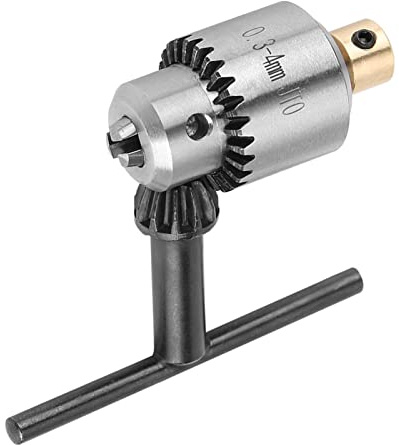 Adaptador de portabrocas de 6 × 6 × 2 0,3-4 mm Jto cónico montado portabrocas y llave con llave de mandril para taladro de torno, portabrocas pequeño