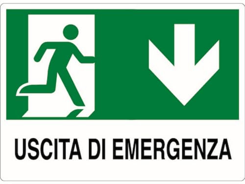 10PZ CARTELLO SEGNALETICO USCITA DI EMERGENZA cm. 30x20