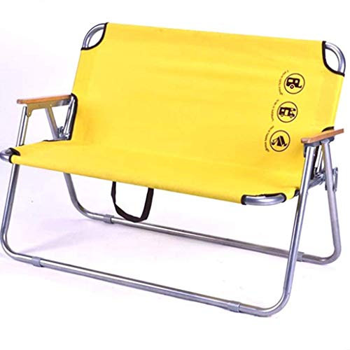 Lounge Stuhl Klappstuhl Tragbare Doppel-Camping-Stühle, Gelben Outdoor-Strand Lounge Chaise,Sonnenliege