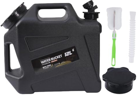 Tanica per acqua da 12 l, tanica per acqua con rubinetto e manici, tanica per acqua potabile portatile, per esterni, pesca, feste, furgoni, camper