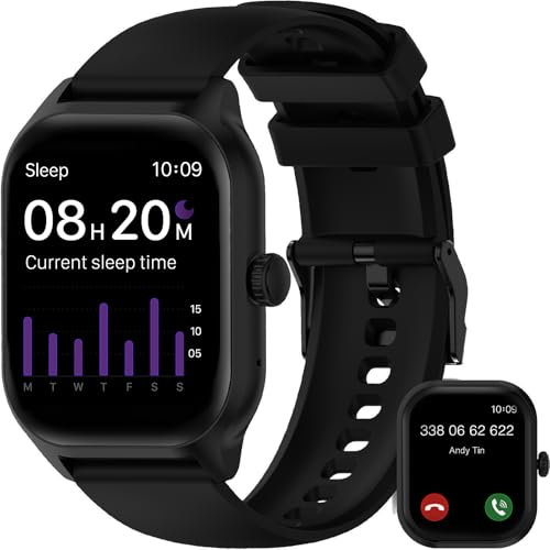 LAOYABB Smartwatch Uomo Donna con Effettua o Risposta Chiamate, 2.01'' Orologio Fitness Smart Watch con Cardiofrequenzimetro/Contapassi, Impermeabile IP68 Orologio Sportivo per Android iOS