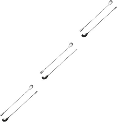 PRETYZOOM 6piezas Cuchara Mezcladora Inoxidable Diseño Para Cócteles y Bebidas Accesorio Bar Para Agitar y