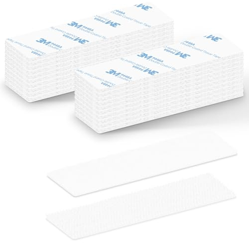 Chaoowr 20pcs White Tape - 1x4inch Double Sided, Almighty Sticky Back, Reclosable Hook & Loop, Heavy Duty