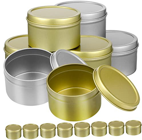 HOODANCOS 16stücke Schraubglasbehälter Für Kerzen Mit Deckel Runde Dosen Für Diy-kerzenherstellung Kaffee Kosmetika Salben Süßigkeiten Lagerung