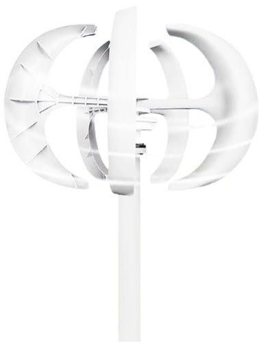 UIOPPOI Vertical Wind Turbine Generator,5000W 12V 24V 48V Windmill Generator Wind Turbine Kit W/Controller 5 Blades for Wind And Solar Power Generation(White)