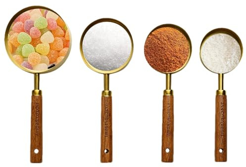 Tazas medidoras de acero inoxidable | Utensilios de medición de acero inoxidable de cocina - Juego de cucharas medidoras apilables para especias, harina, azúcar, comida para perros, cereales