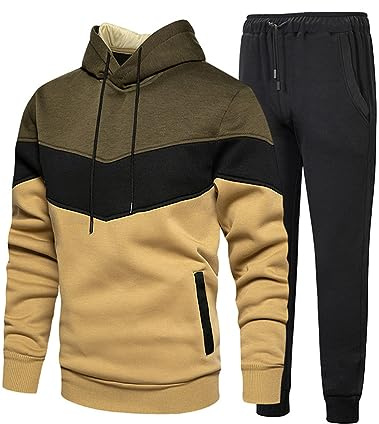 FTCayanz Trainingsanzug Herren Jogginganzug Set Sportanzug Langarm Freizeitanzug Hausanzug Männer Tracksuit für Gym Sport Outdoor Grün XL