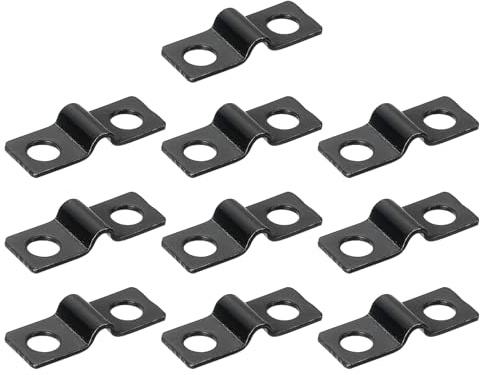 QUARKZMAN 100Pcs Collier en U, 1/8 Pouce(3mm) Collier à Tube en U à 2 Troux Support Lourd pour Conduits Câbles Fil, Noir