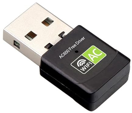 Adattatore wifi 5 senza driver, adattatore USB da 600 Mbps di rete wireless Dual Band 2,4/5 GHz con chiavetta WiFi, mini ricevitore WiFi per PC/laptop/desktop, supporta Windows 11/10/8.1/8/7