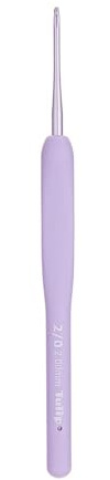 Tulip Etimo Murasaki Häkelnadel - Ergonomische Häkelnadel aus Aluminium mit Soft-Griff, Leicht und Mit Glatter Spitze für Alle Garnarten, Violetter Griff, 2.00mm - 1 Stück