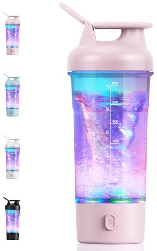 Shaker Elektrisch, Elektrischer Shaker 750ML mit USB-C, BPA-freies Tritan | Eiweiß Shaker Elektrisch für Eiweißpulver, Milchshakes, Rosa