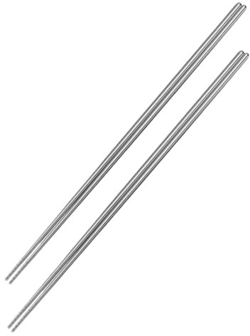 ABOOFAN 2paio Bacchette Da Cucina in Acciaio Inossidabile Extra Lunghe Da Riutilizzabili Per Friggere Noodles e Cucinare in Pentola Calda Design Antiscivolo Adatto Per Cucina Asiatica e Ca