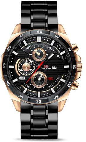 OFFCUP Orologio Uomo Orologio Analogico al Quarzo Orologi da Uomo Cronografo Orologi da Polso Casual Sportivo Moda Classico Elegante Con Cinturino in Acciaio Con Data