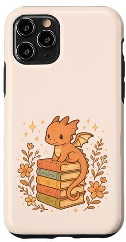 Lindo dragón en la Pila de Libros con fantasía mágica de otoño Carcasa para iPhone 11 Pro