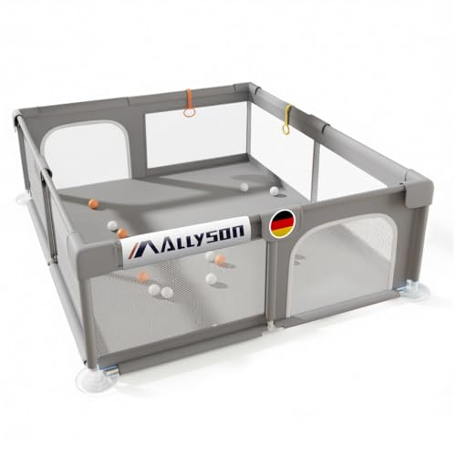 Allyson® Laufstall & Laufgitter Baby (Grau, 150 x 180cm)