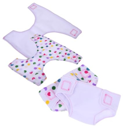 BESPORTBLE Pañales De Muñeca para Juegos De Imitación, Pañales De Repuesto para Muñecas, Tamaño Estándar, Tela Segura, para Niñas, Juego Interactivo En Casa, Set De 4 Piezas