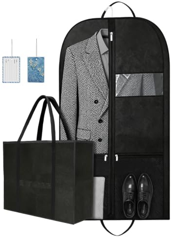 Herren Anzugsack 109x60cm für Geschäftsreisen und Anzüge | Robuster Kleiderschutz für Hochwertige Anzüge Reduziert Falten und Bewahrt Kleidung unterwegs Sauber Auf