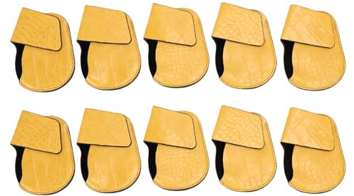 10 coperture per mazze in ferro, coperture protettive magnetiche per testa in ferro da golf in PU premium con vestibilità e design giallo vivace adatte per la maggior parte dei