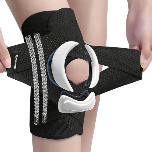 FSFLOYOM Kniebandage Meniskus für Damen und Herren, kniebandage meniskus, Knieschmerzlinderung, Kniebandage verstellbare Arthritis, Laufen, Meniskusriss, Wandern, Sport (XXL)