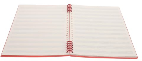 ERINGOGO Notenheft für Kinder B5 mit Abnehmbarem Ringmechanik und Rotem Vintage Design aus Papier und Kunststoff für Musikschulen und Übungsklassen