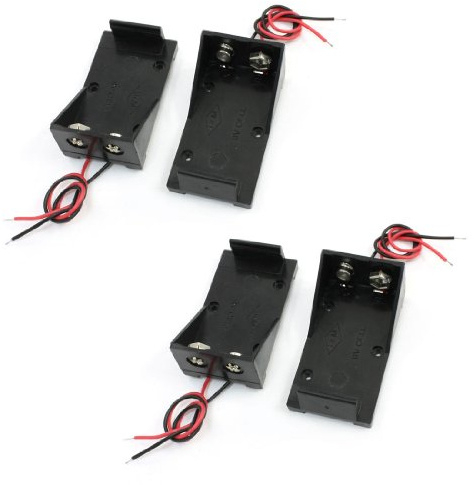 sourcing map 4X Batería Almacenamiento Estuche Ranura Soporte | para 9V Baterías, con 5.9 Cable Conductores