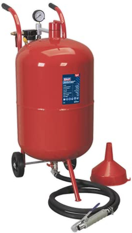 Sealey Shot Blaster with Water Trap and Wheels, 75L, Red - SB998
