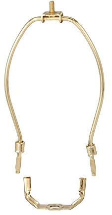 B&P Lamp® 11 Inch Regular Weight Lamp Shade Harp Holder for Table and Floor Lamps, Brass Plated Steel Finish