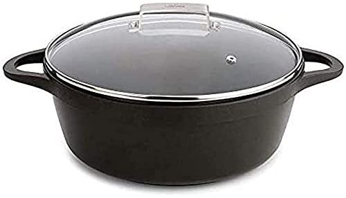 Valira Cazuelas - Cazuela Premium de 24 cm alta hecha en España, aluminio fundido con antiadherente reforzado, apta para inducción, incluye tapa y asas