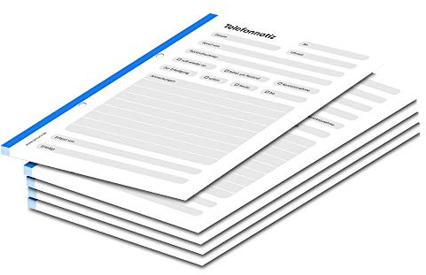 PRICARO Telefonnotizblock, A6 gelocht, blau, 5 Stück
