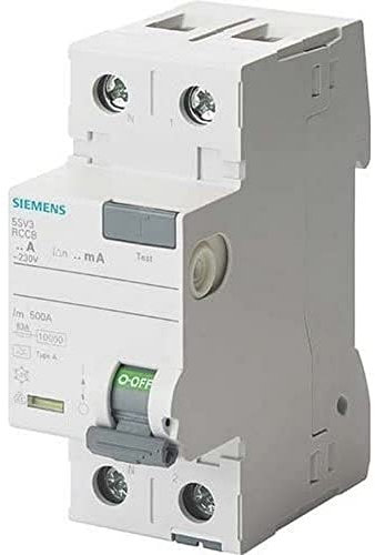 Siemens sentron – Interruttore differenziale 5 sv 70 mm classe -a 2 poli 16 a 10 ma