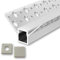 ONUR U-Profil Aluminium LED eloxiert | L - 2m x B - 1,3cm x H - 12,8cm | Alu Kanal für LED Streifen + Acryl Abdeckung milchig-weiß | Aluprofil für Stripes bis 10mm Breite + belastbar