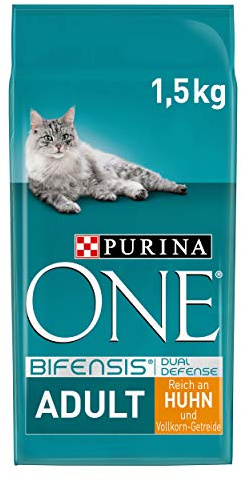 PURINA ONE Alimento seco para Gatos BIFENSIS para Adultos: Rico en Pollo, fortalece Las defensas Naturales, para Huesos, Piel, Dientes y tracto urinario sanos, a Partir de 1 año