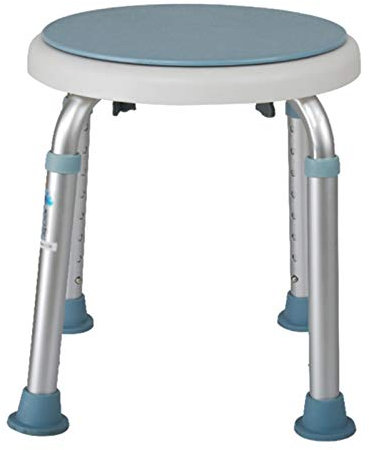 Lightweight Shower Seat Rotating Round Bath Stool Bathtub Lift Chair with Non-Slip Leg Pad,Load of 150 kg,Bathroom Safety Aid for Elderly Disabled