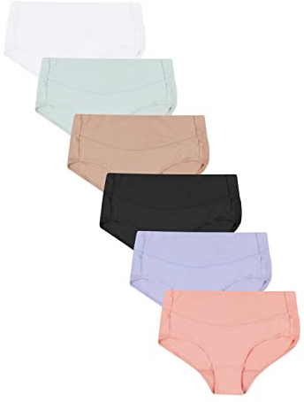 Hanes womens Signature Smooth Women's Microfiber Underwear 6-pack Briefs, Assorted, 7 US